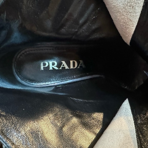 NWOT. Prada black leather boots with silver hardware. Front zipper - Picture 10 of 12